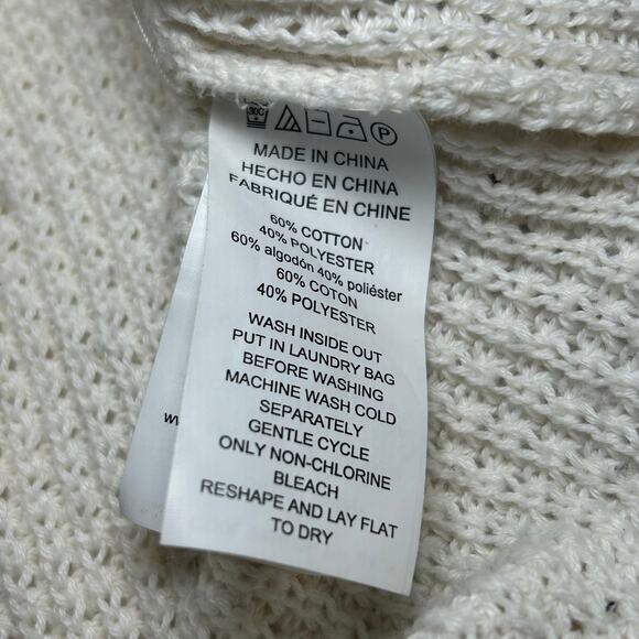 Michael Kors Knit Sweater Turtleneck Off White Chunky Warm Long Sleeve Medium - Picture 6 of 7